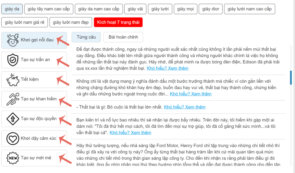 Viết content kích hoạt 7 trạng thái mua hàng - Kingcontent.pro