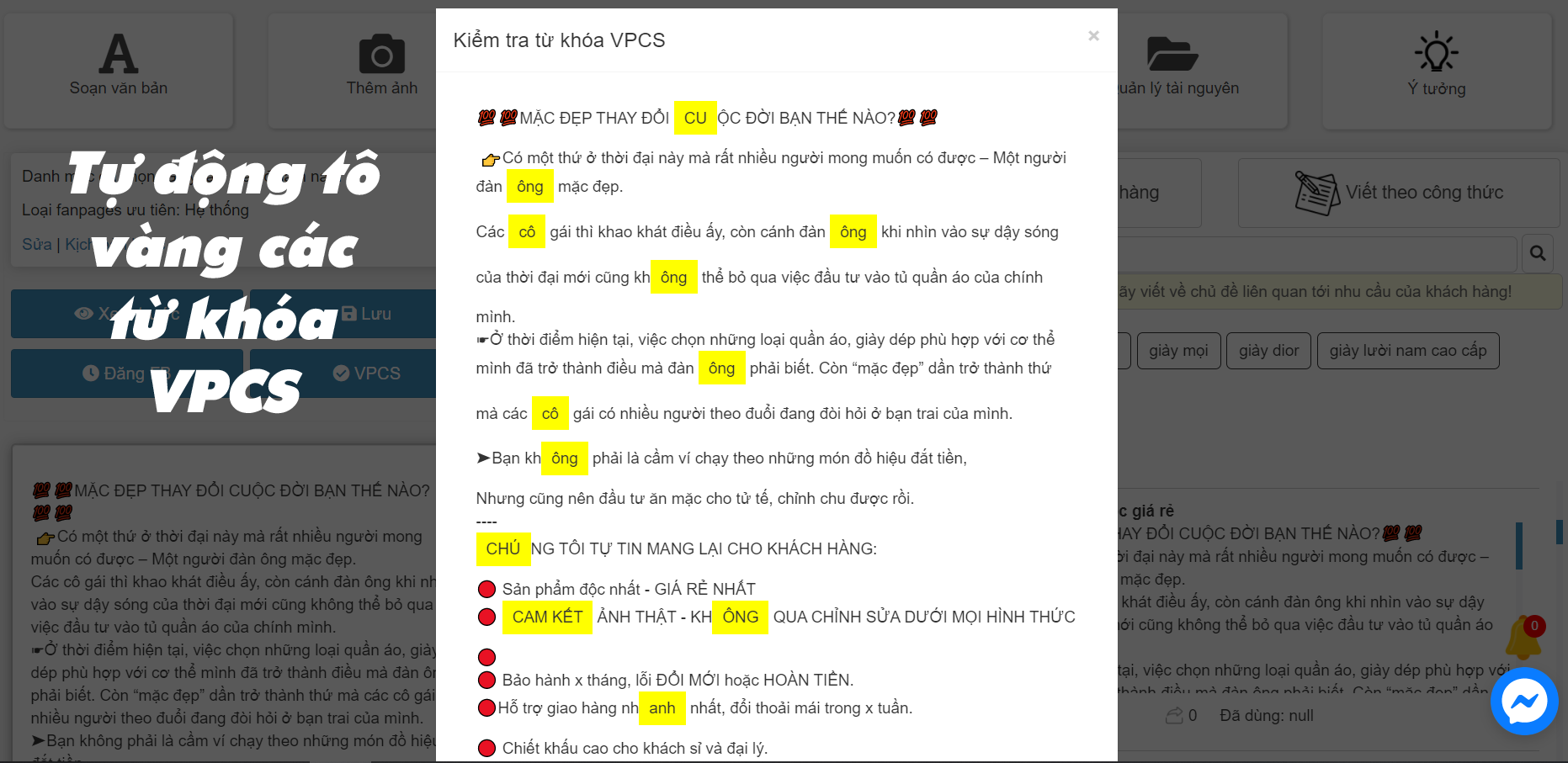 Tool lách từ khóa VPCS facebook - Kingcontent.pro