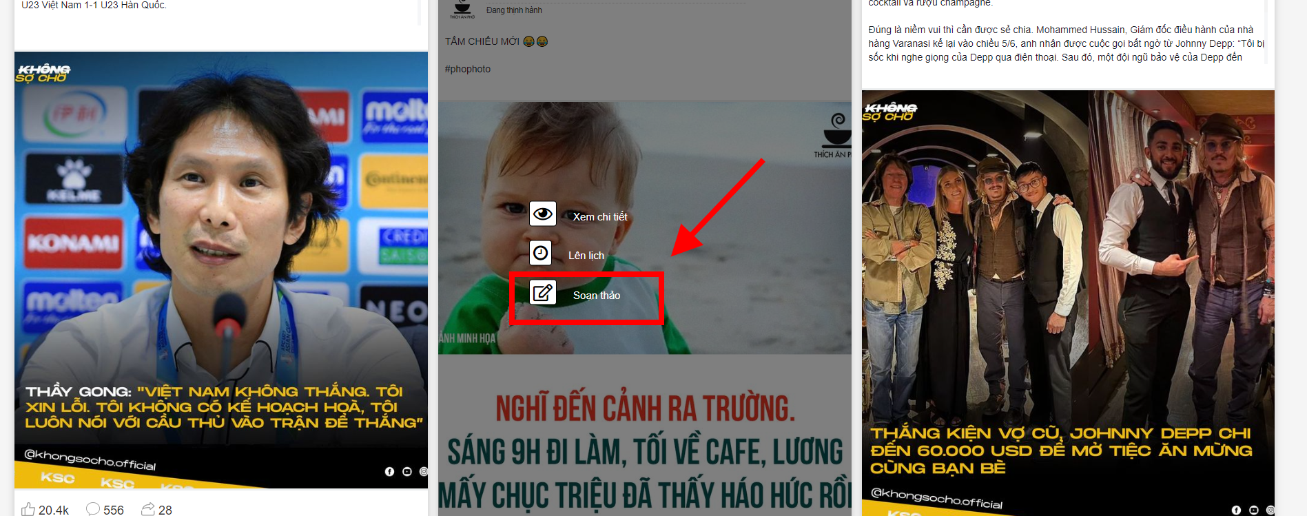 trình soạn thảo content hot trend