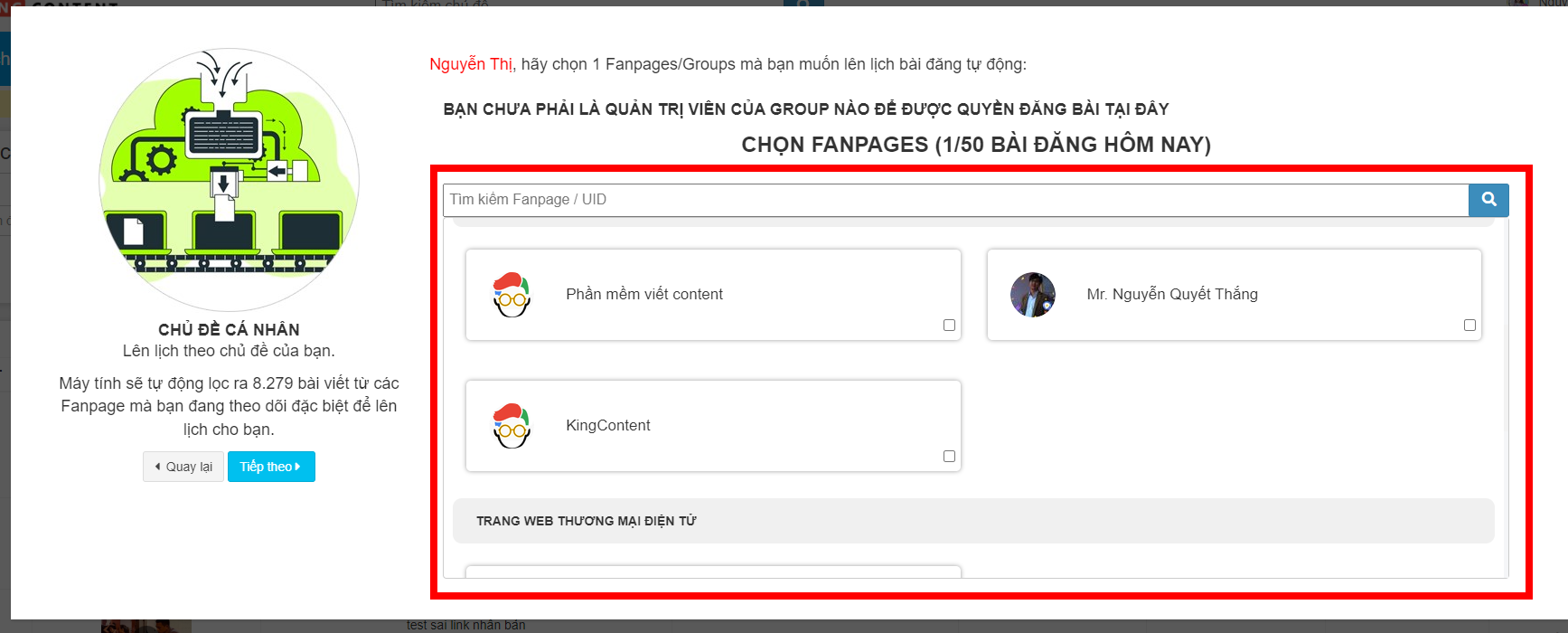 xây dựng fanpage cộng đồng với kingcontent.pro