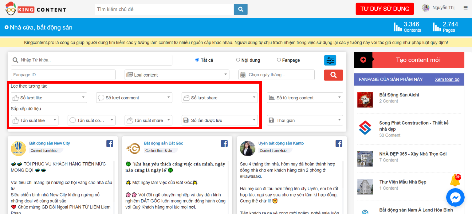 content bất động sản hay