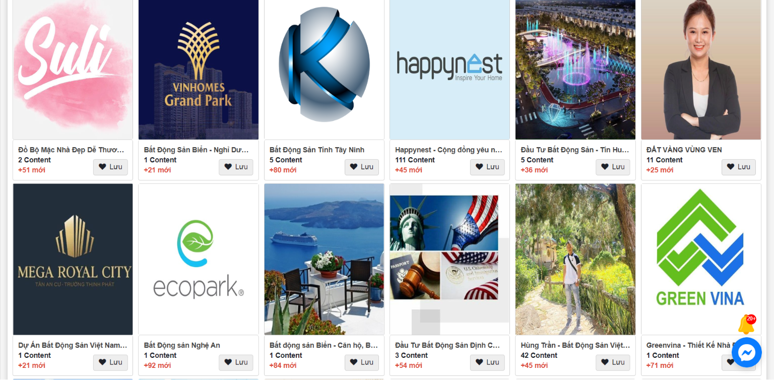 top fanpage bất động sản